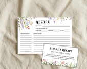 Minimalist Recipe Card Template, Bridal Shower Recipe Request Insert, Printable Wedding Recipe Card, Editable Canva Download