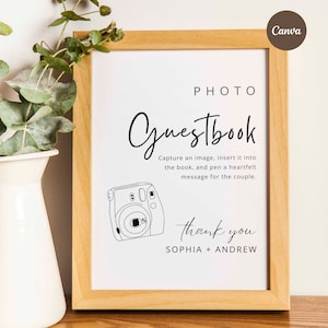 Photo Guestbook Sign, Photo Guestbook Sign Printable, Photo GuestBook Sign Template, Polaroid Wedding Sign, Leave A Photo, Snap It Shake it