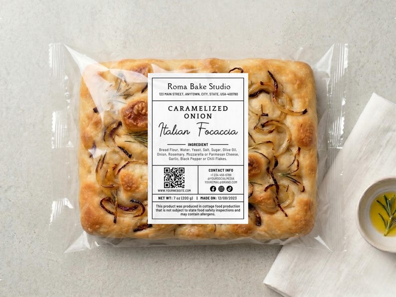 Canva Template,Digital Download,Editable Printable,Baked Goods Business,Thermal Printer Card,Farmers Market Tag,Sourdough Bread Box,Micro Bakery Sticker,Home Bakery Label,Cottage Food Law,Cookie Ingredients,QR Code Ingredients,6x4 4x4 Round BUNDLE