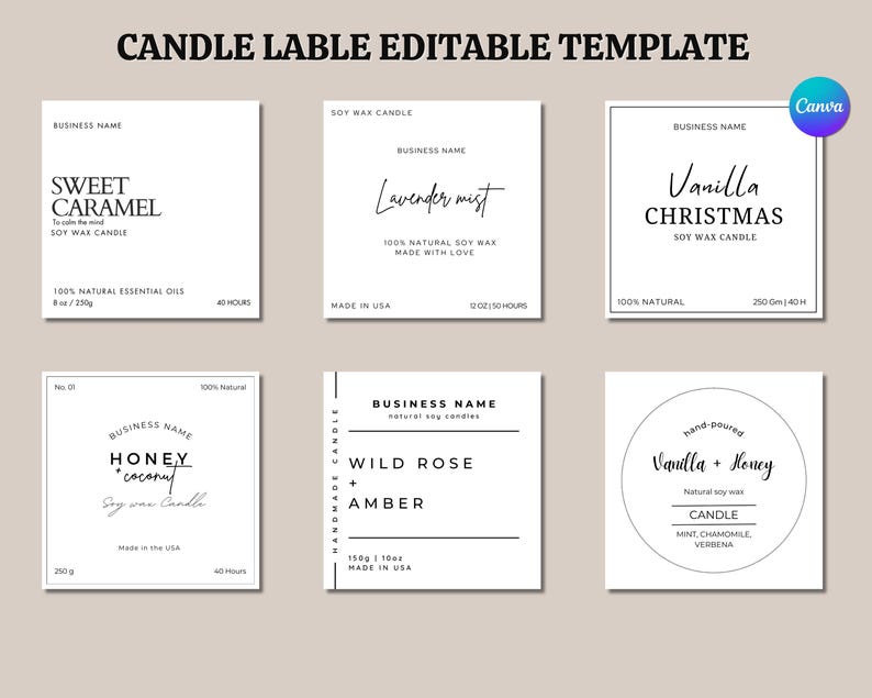 custom candle labels,candle business,candle branding,candle packaging,candle label,business bundle,product label,minimalistic label,canva label template,Candle Care Card,Care Instructions,personalized labels,label design