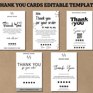 Etiqueta térmica de agradecimento, modelo de etiqueta de agradecimento, adesivo de agradecimento, etiqueta para pequenas empresas, etiqueta de agradecimento, cartão de agradecimento Etsy, Canva Edit