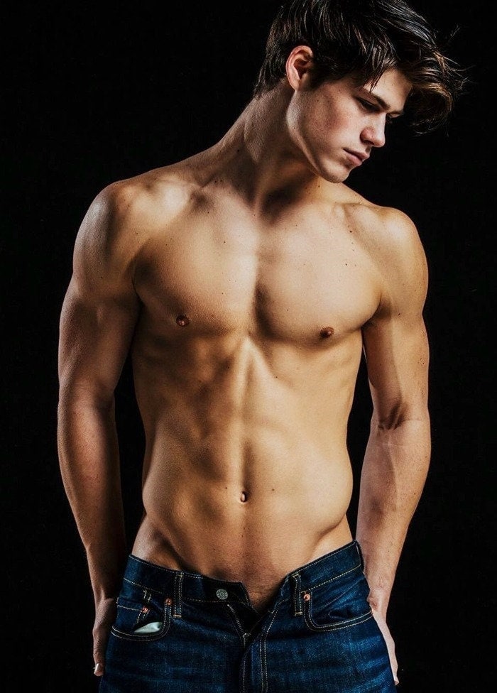 Handsome Twink Shirtless Sexy Muscle Jock Hunk Hot Buff Alpha - Etsy Canada