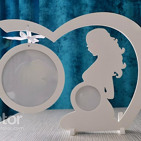 Wonderful Baby Ultrasound Photo Frame for Laser Cutting - DXF File