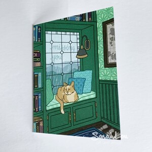 Saudades de você / gato de dia chuvoso - Cartão de felicitações