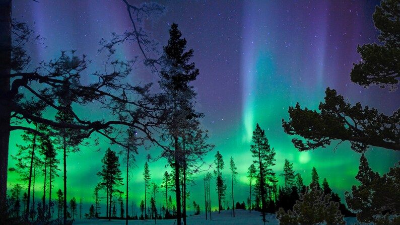 Aurora Borealis Desktop Wallpaper Laptop Northern Lights - Etsy