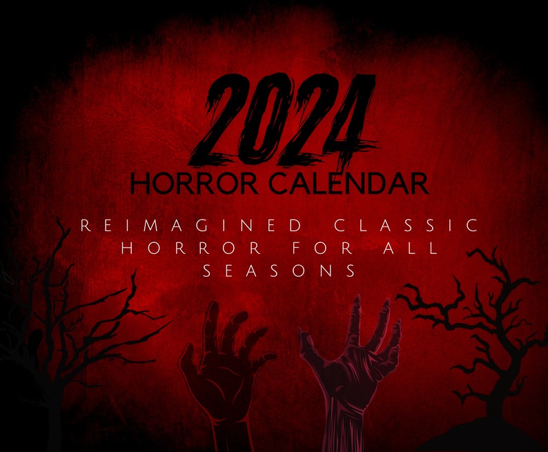 2024 HORROR CALENDAR Reimagined Classic Horror Designs Wall Calendars