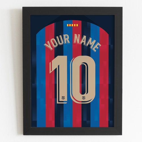 Custom Football Wall Art FC Barcelona 22/23 Home Shirt Etsy