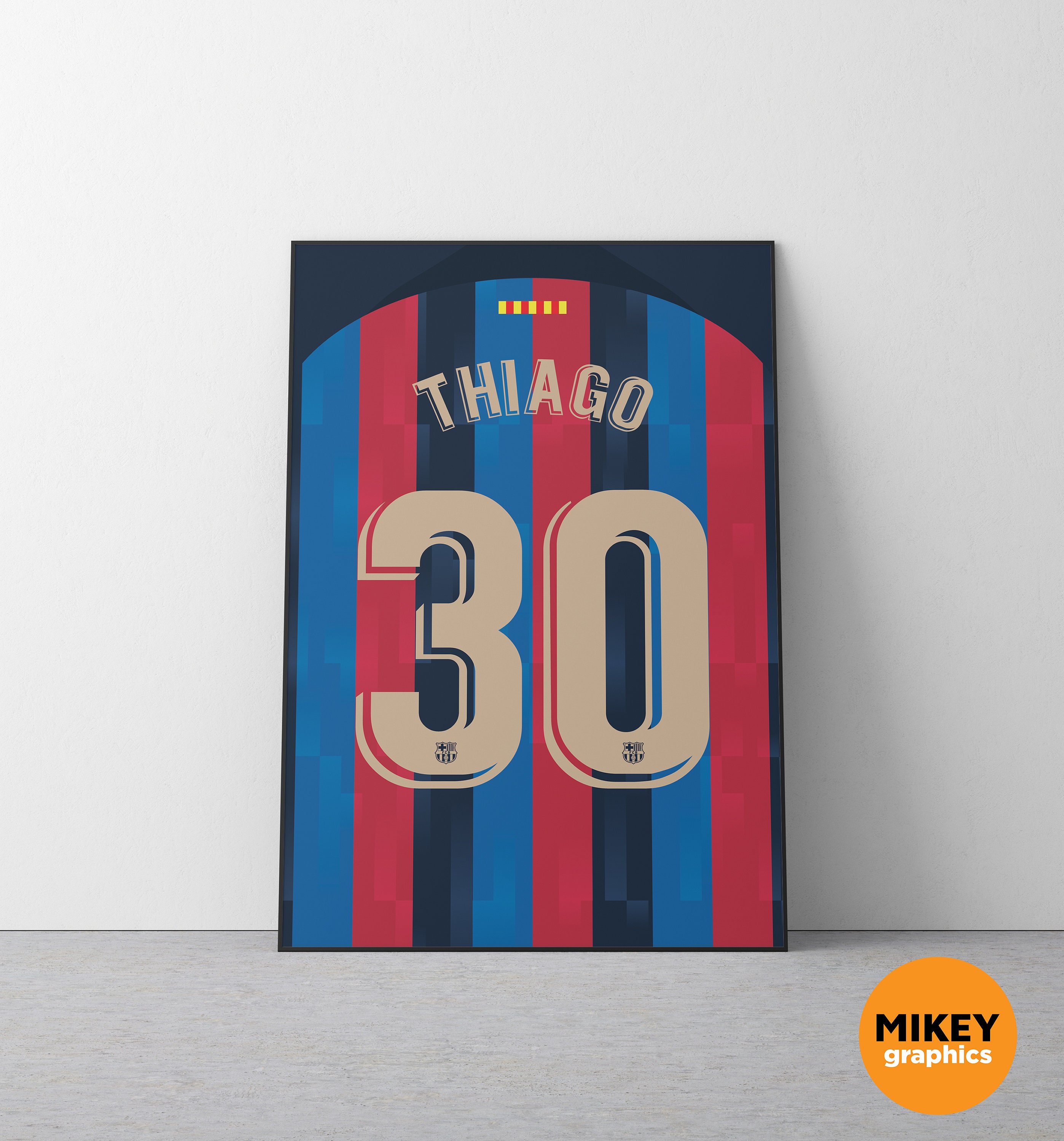 Custom Football Wall Art FC Barcelona 22/23 Home Shirt Etsy