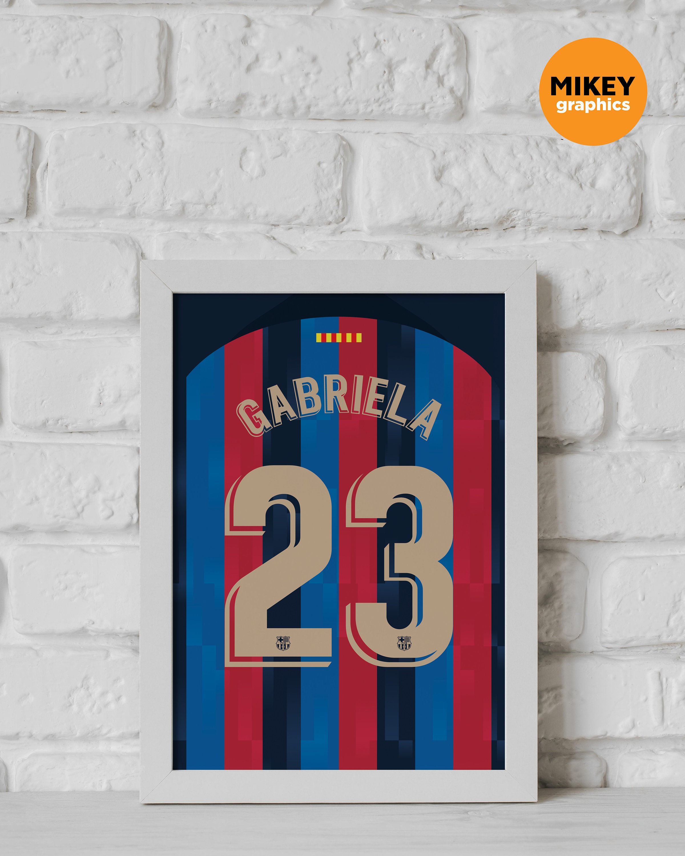 Custom Football Wall Art FC Barcelona 22/23 Home Shirt Etsy