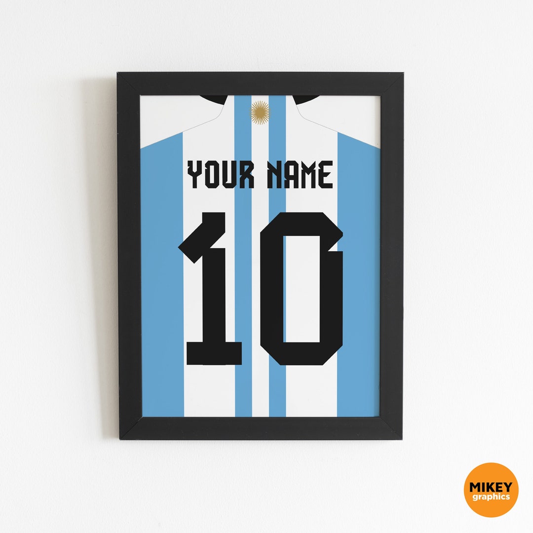 Custom Football Wall Art Argentina 22/23 Home Shirt World Etsy