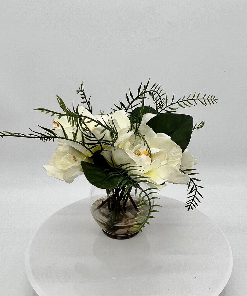 Magnolia Flower Arrangement With River Stones and Greenery in Etsy