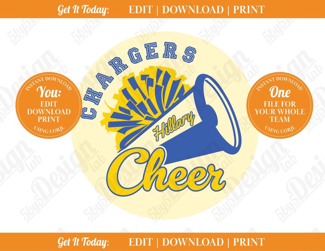 Cheer Door Sign Customizable Cheer POM Design Team Locker Room Decor ...