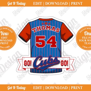 DIGITAL TEMPLATE - Baseball | Softball Door Sign [Jersey], Printable Signs for Locker Room, Travel Tournaments, Room Decor, Parties