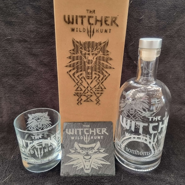 The Witcher decanter box sets can be personalised