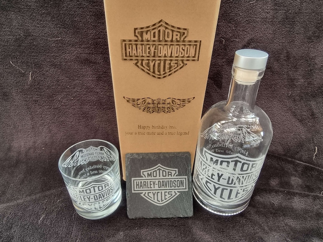 Harley Davidson Decanter Box Sets Can Be Personalised Etsy