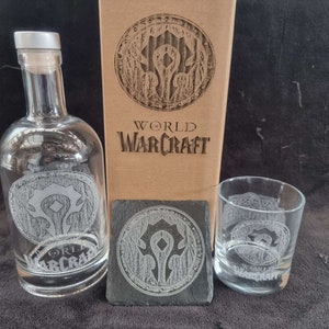 Warcraft Horde decanter box set can be personalised