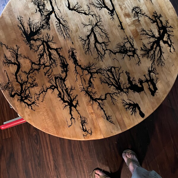 Burnt Wood Epoxy Table Etsy