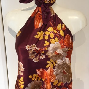 Evening Top Made From Vintage 70s Scarf - Unique