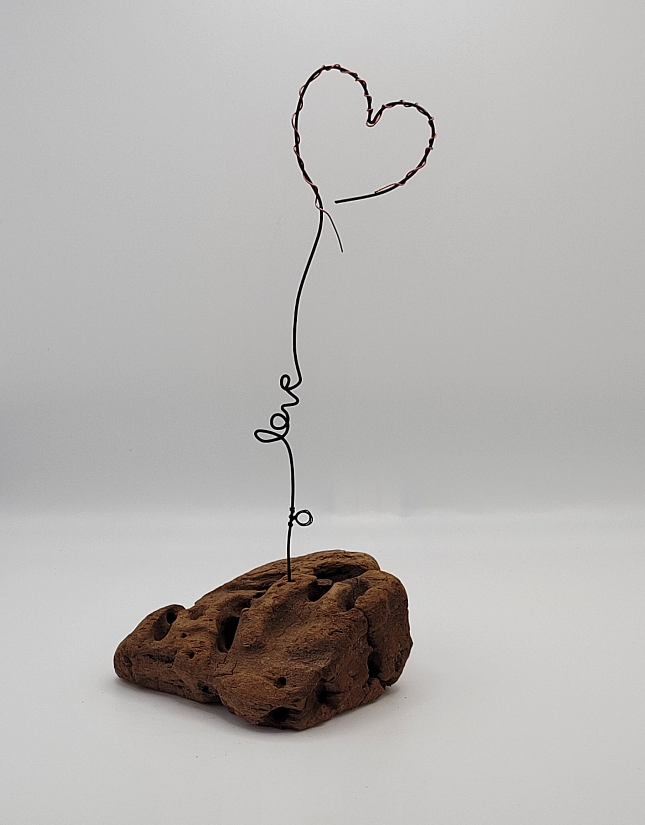 Wire Figure Love and Heart, Characters Made of Wire, Handmade, Wood ...