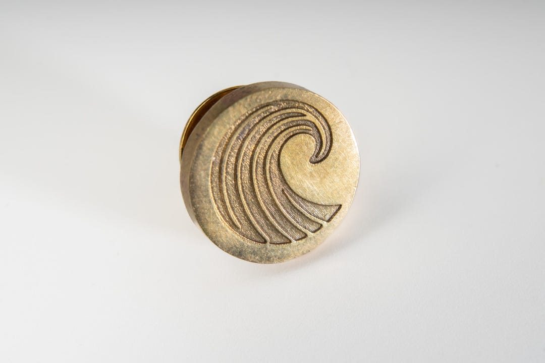 Wave Pin • Brass • Button Pin • Suit Accessory • Handcrafted • Made in ...