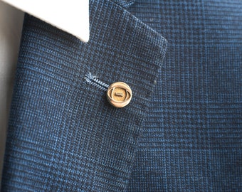Lapel pin - Rugby Ball • Brass • Button pin • Suit accessory • Groom ware • Gift for him • Handcrafted • Made in Ireland • By MILLETTWADE
