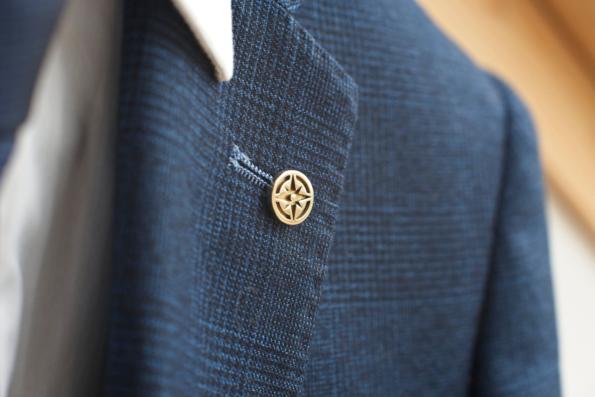 Lapel pin - Compass • Brass • Button pin • Suit accessory • Groom ware • Gift for him • Handcrafted • Made in Ireland • By MILLETTWADE