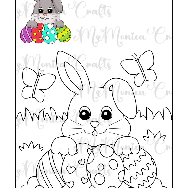 Easter Egg Printable Coloring 11 page; Easter Bunny Coloring; Spring Easter Bunny; Colorful Egg Hunt Coloring Sheet; Easter-Theme Coloring