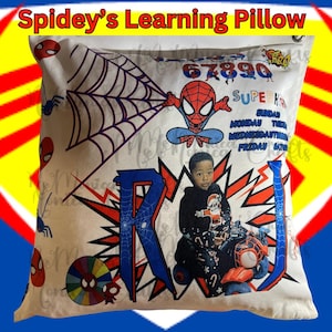 Personalized Cartoon Learning Pillow; Custom Educational Gift for Kids; Educational Pillow; Gracie Learning Pillow; Picture Pillow for kid