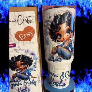Personalized 40oz Tumbler w/Betty Boop handle and straw; Stanley Dupe; Personalized Betty Boop Tumbler; Vacation Tumbler; image 8