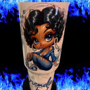 Personalized 40oz Tumbler w/Betty Boop handle and straw; Stanley Dupe; Personalized Betty Boop Tumbler; Vacation Tumbler; image 2