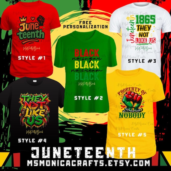 Juneteenth 1865 T-Shirts; Juneteenth Pride; Juneteenth Commemorative T-Shirt; Freedom Day 1865; Optional Personalization Juneteenth tshirts