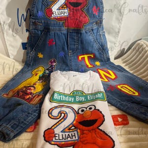 Custom Overalls, Kids Birthday Overall; Any Theme/Character Overall Set; Baby/Toddler Personalize Overall and Tshirt; Character inspired