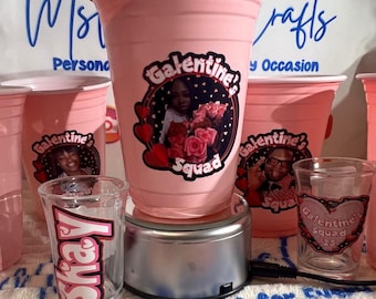 Party cups; Individual picture party cups; Custom Face Plastic Party Cups; Personalized Theme-Party Cups