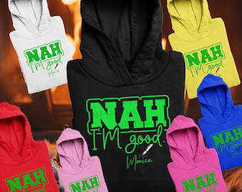 Sudadera con capucha personalizada - No, estoy bien - Colores y tamaños personalizables; Sudadera con capucha personalizada; Sudadera con capucha con eslogan; Sudadera con capucha sarcástica; Sudadera con capucha introvertida; Tallas pequeñas a grandes