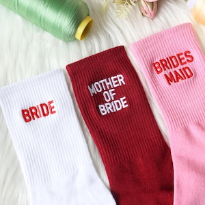 Custom Embroidered Bride Socks, Bachelorette Party Gifts, Bridesmaid GiftWedding Party Proposal Gift Idea,Party gifts