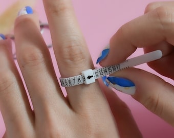 Ring Sizer · Reusable Measurer · Measure Your Accurate Finger Size · Find Out True Jewelry Ring Size US Full Half Size Her Rings · OMyGold