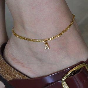26 Letter Pendant Chain Anklet Vintage Simple Ankle Bracelet Sweet