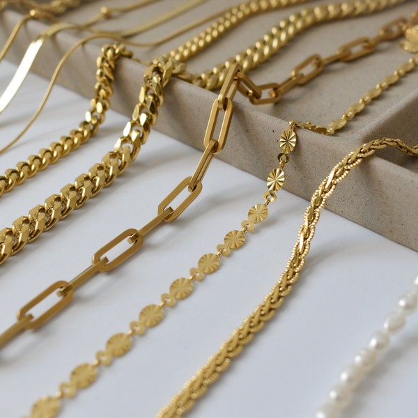 Gold Filled Chain Necklace · Thick Cable Chain Waterproof Non Tarnish Necklace Chains Women Necklace Mens Jewelry Kids Chain