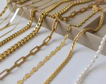 Gold Filled Chain Necklace · Thick Cable Chain Waterproof Non Tarnish Necklace Chains Women Necklace Mens Jewelry Kids Chain