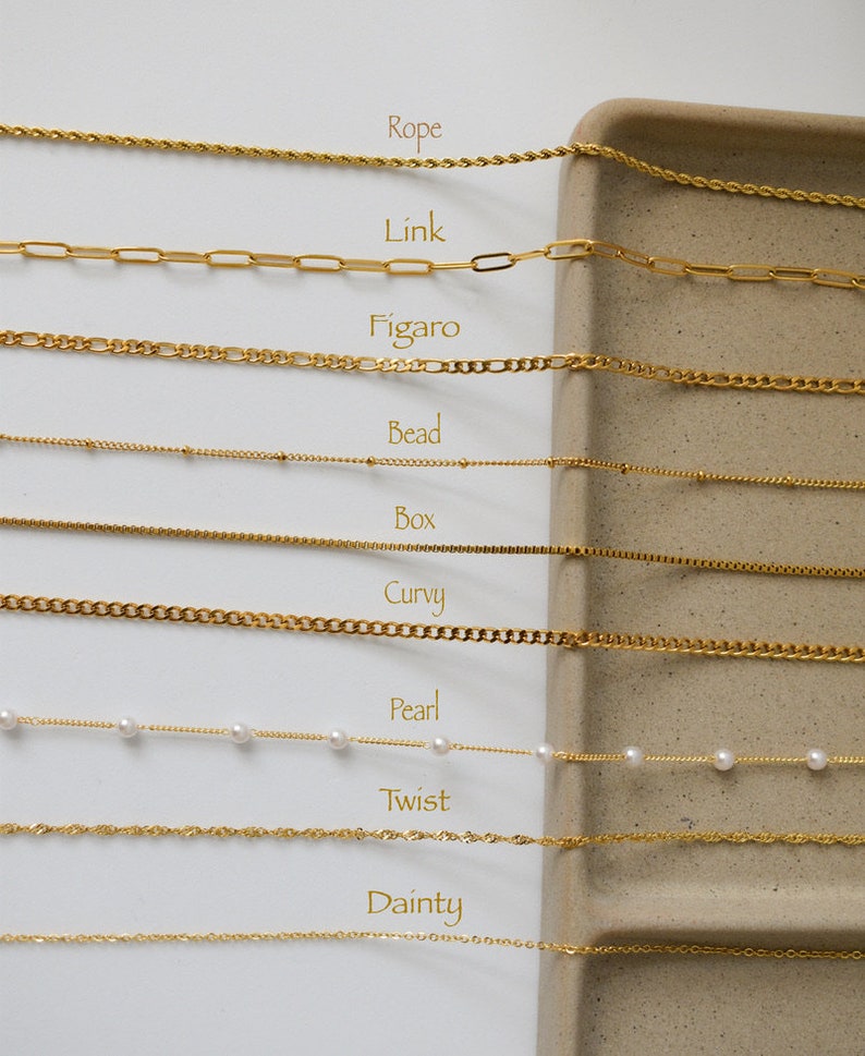 18K Gold Filled Chain Waterproof Non Tarnish Shower Ready Necklace Bracelet Anklet Chains Daily Wear Jewelry Personalized Best Gift 