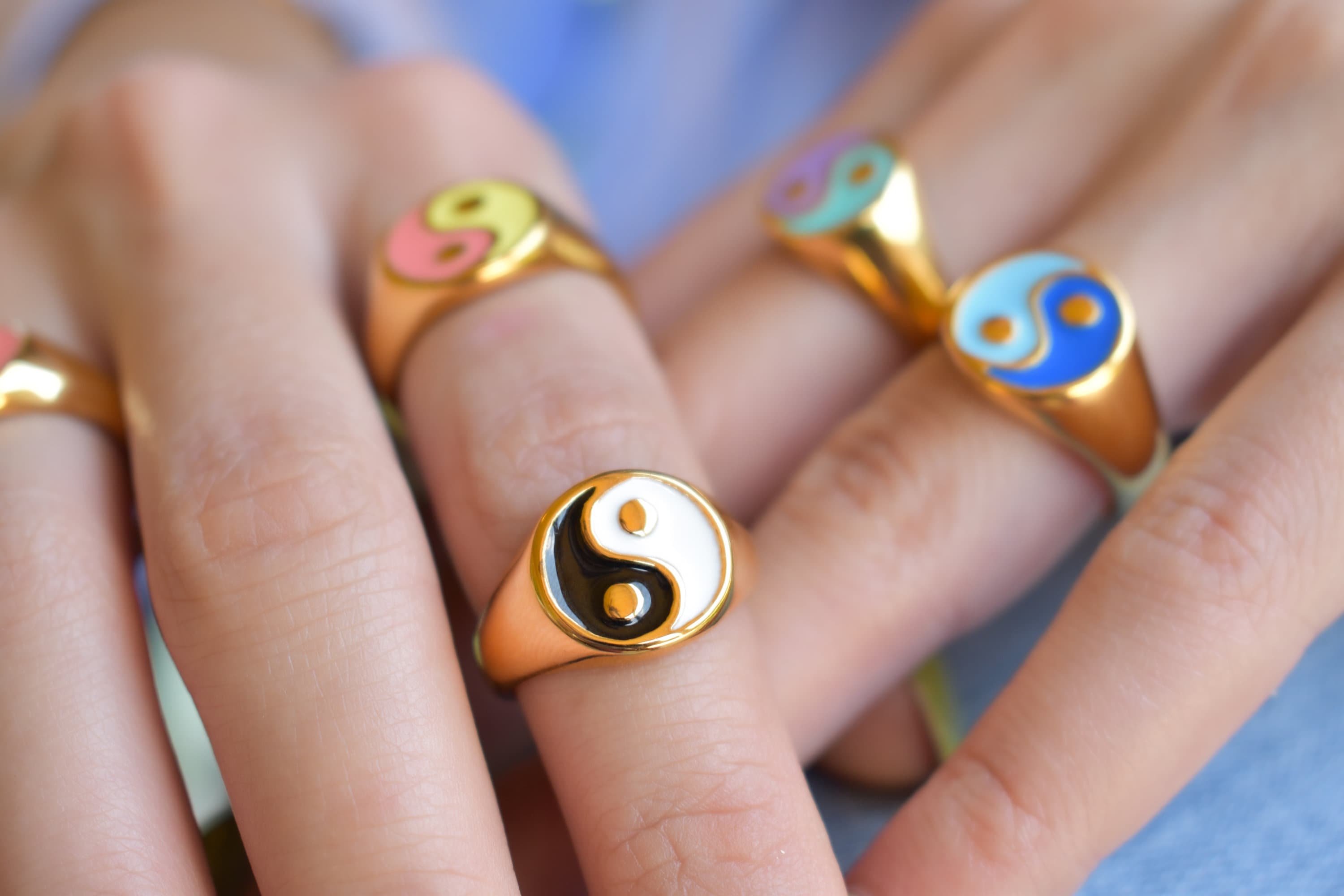 Yin yang signet ring sale