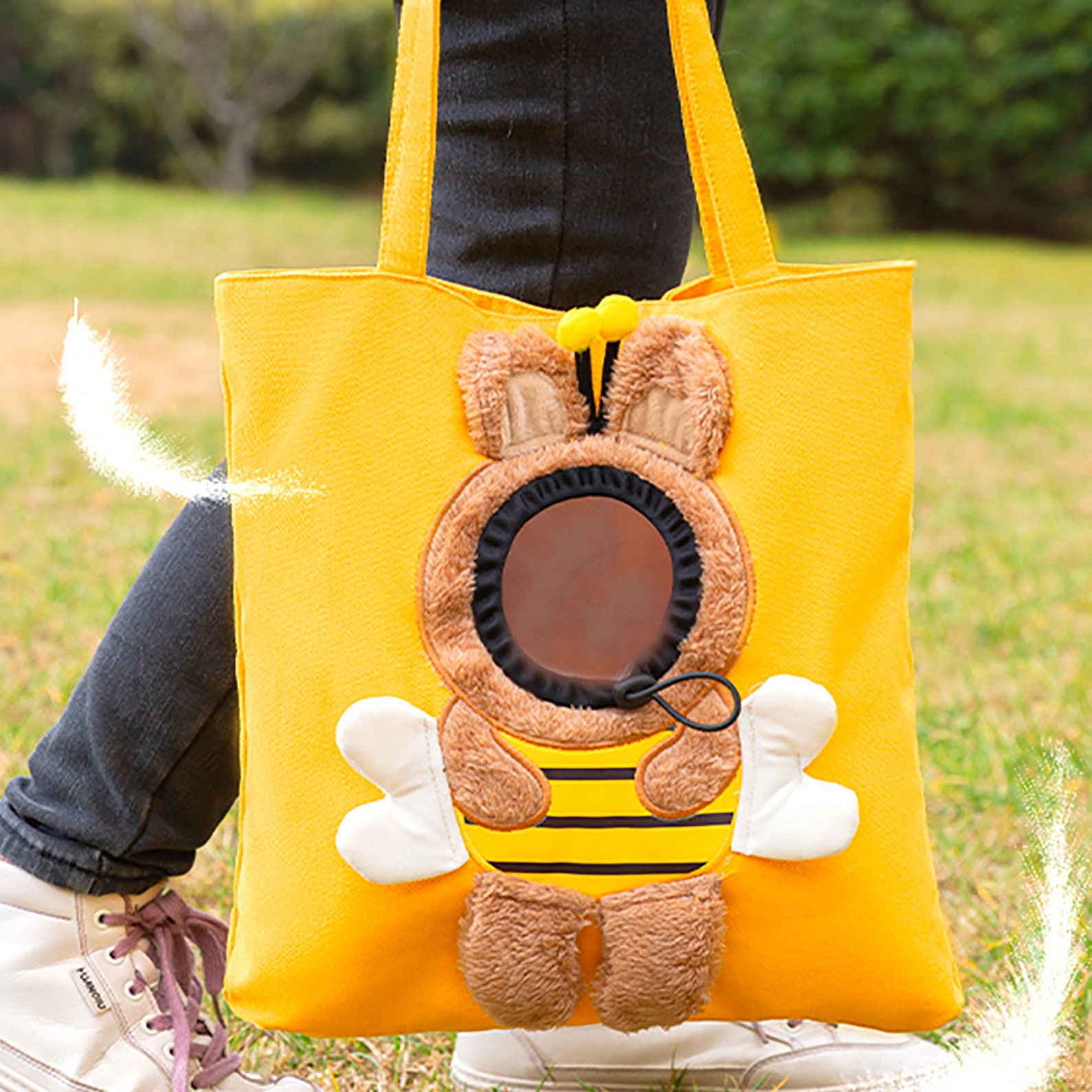 Cartoon Crossbody Canvas Cat Bagecofriendly Shoulder Bagpet Etsy