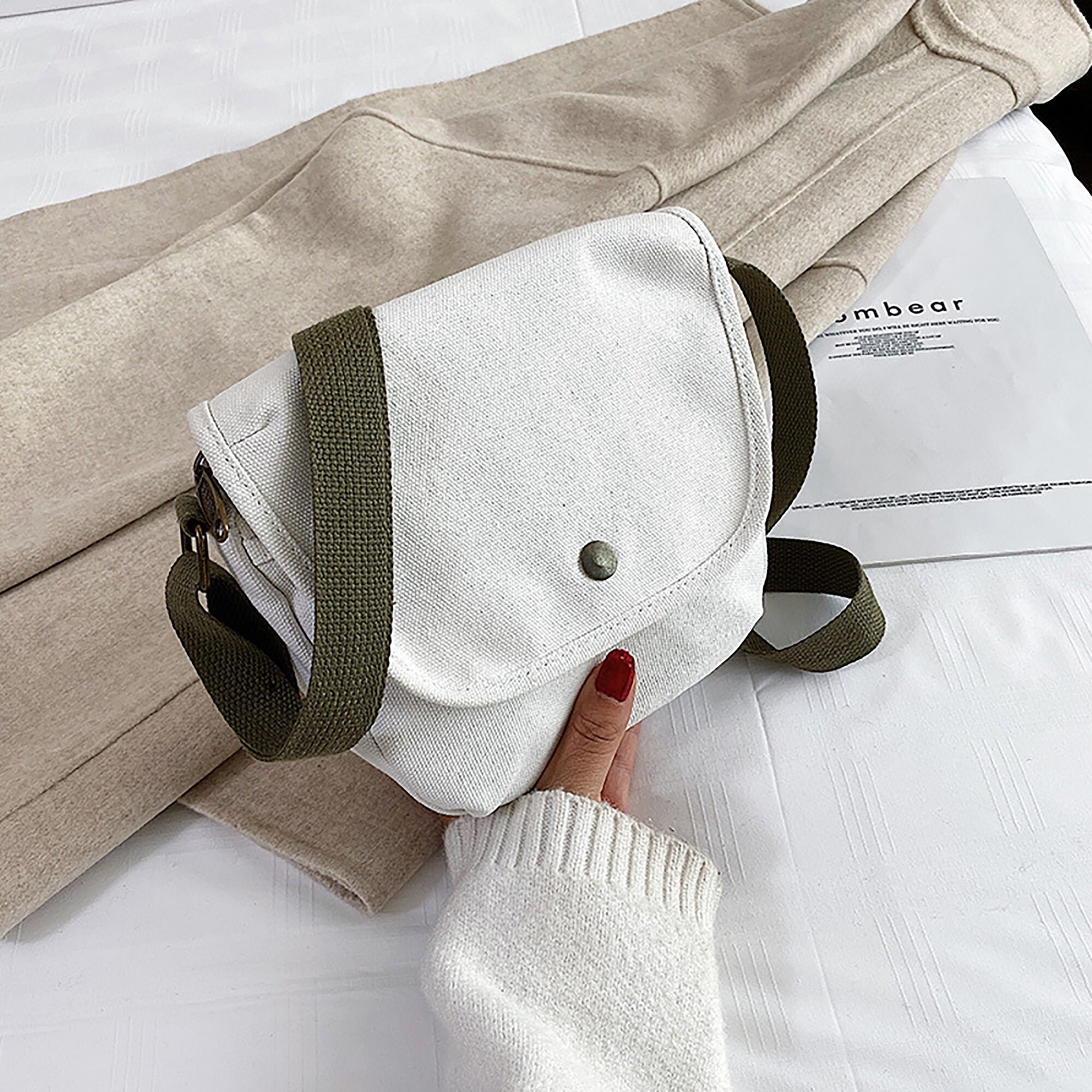 Mini Canvas Messenger Bagsmall Crossbody Bagflap Etsy