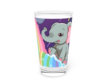 Trinkglas des Kindes, Elefant-Regenbogen-Wasserfall-Tasse, fließende Farbe Regen Kleinkind-Pint-Trinkgeschirr, Cartoon-Kindergeschirr