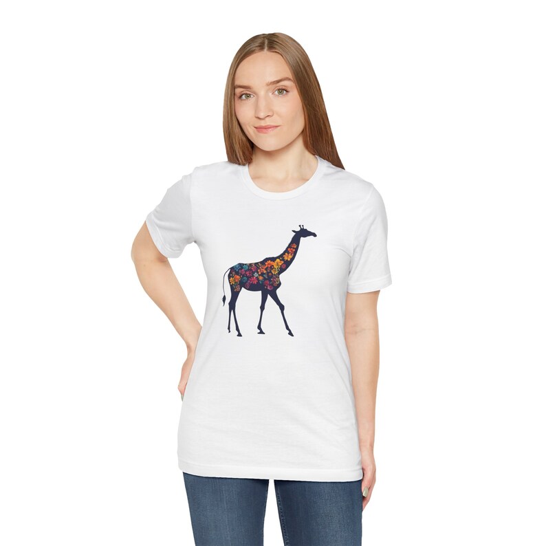 Giraffe Lovers Shirt Floral Silhouette Safari Animal Gift Tee African ...