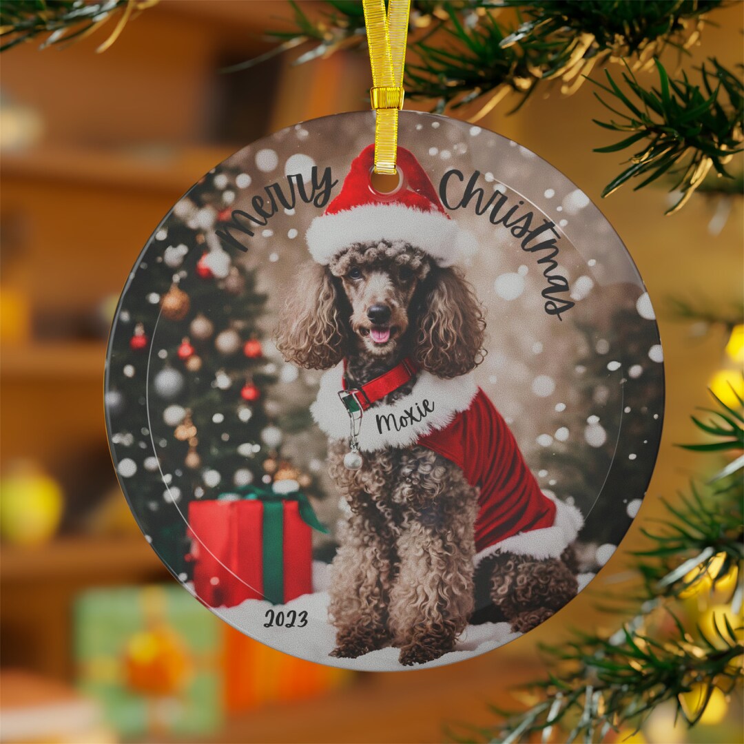 Personalized Poodle Christmas Ornament, Holiday Tree Decoration, Dog