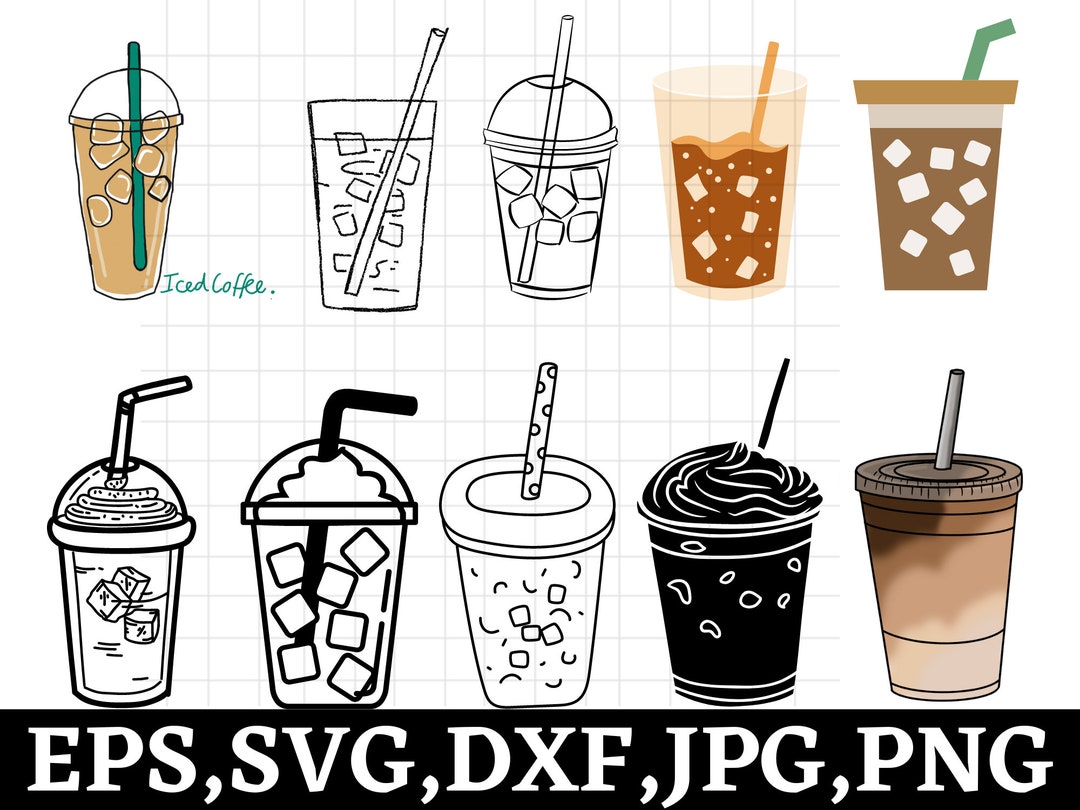 Iced Coffee Svg Coffee Cup Svg Ice Coffee Glass Coffee Bar - Etsy