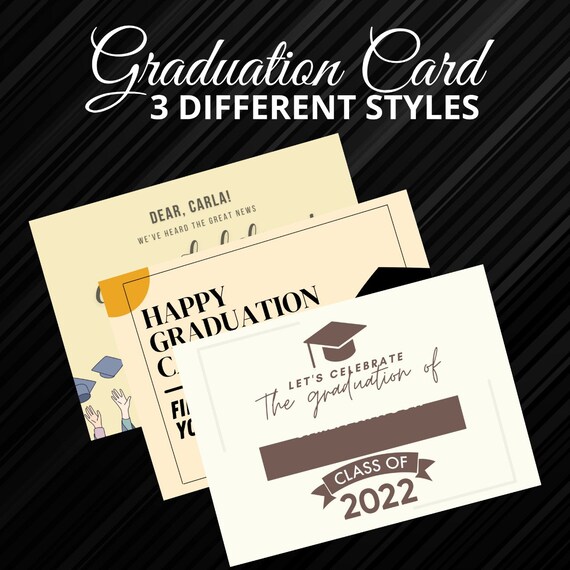 Editable Printable Graduation Card 2022 - Etsy
