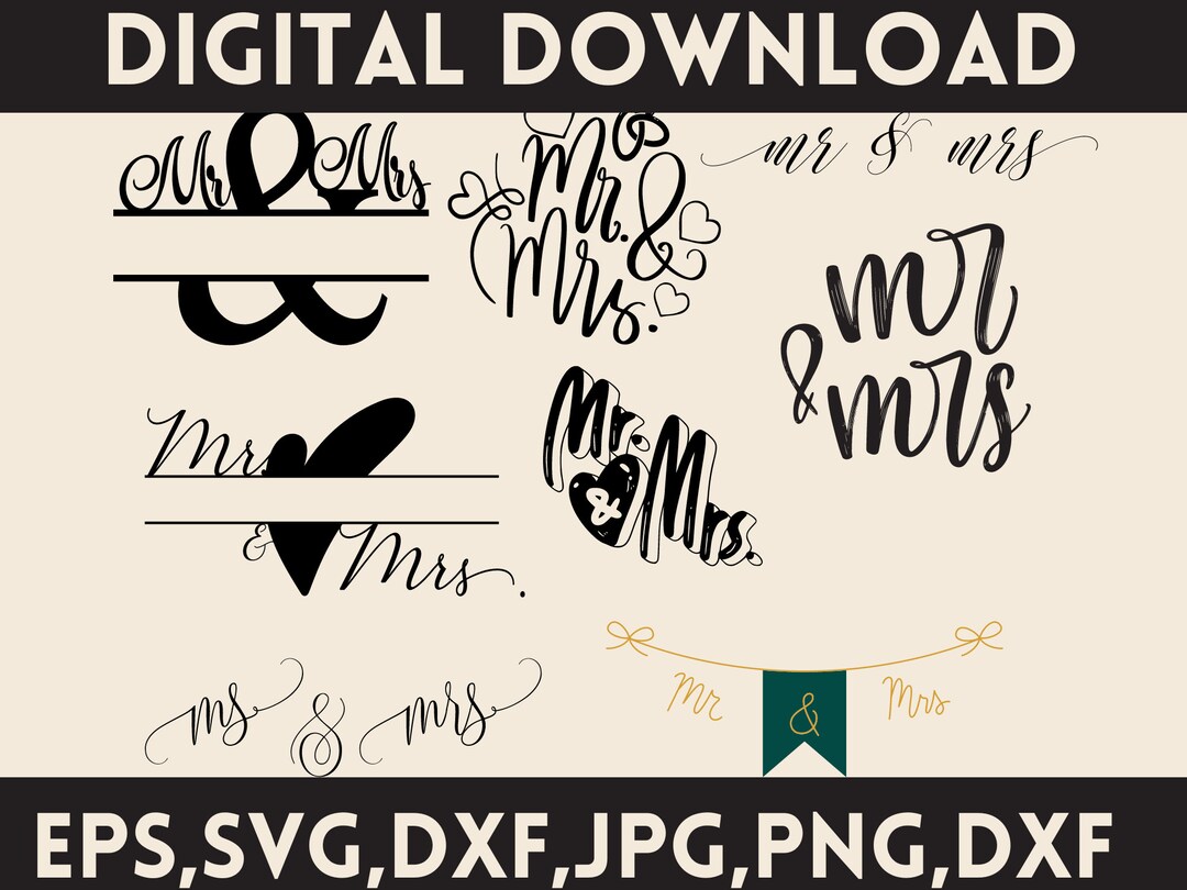 Mr and Mrs SVG Mr SVG Mrs SVG Mr and Mrs Cut File Mr Groom - Etsy