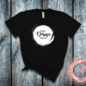 Women&#39;s Black T-Shirt Mockup, Women&#39;s T-Shirt Mockup, Bella Canva 3001 T-Shirt Mockup, Women&#39;s Flat Lay Tee, T-Shirt Mockup